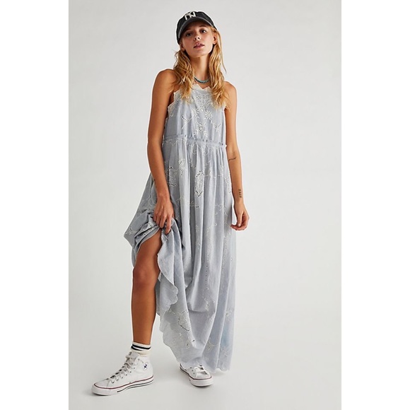 Free People Rosalia Embroidered Apron Maxi Dress - Picture 2 of 7